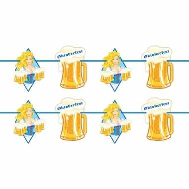 2x beierse/bayern print slinger met bier 10 meter feestversiering