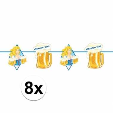 8x beierse/bayern print slinger met bier 10 meter feestversiering