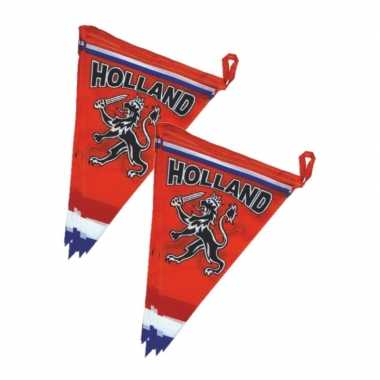 8x stuks oranje holland vlaggenlijnen met leeuw 6 meter