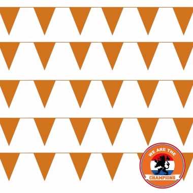 Ek/ wk/ koningsdag oranje versiering pakket met oa 100 meter xl oranje vlaggenlijnen/ vlaggetjes