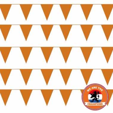 Ek/ wk/ koningsdag oranje versiering pakket met oa 20 meter xl oranje vlaggenlijnen/ vlaggetjes