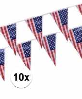 10x amerikaanse usa punt vlaggetjes lijnen