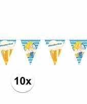 10x beierse bayern print puntvlaggenlijn slinger 10 meter feestversiering