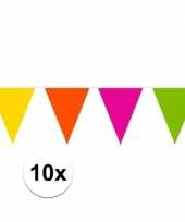 10x brandvertragende slingers gekleurd 10 meter