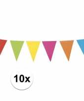 10x gekleurde vlaggenlijn 10 meter