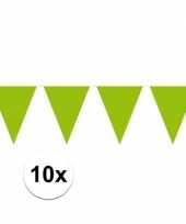 10x vlaggenlijnen groen kleurig 10 m