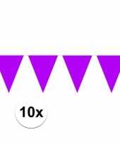 10x vlaggenlijnen paars kleurig 10 m