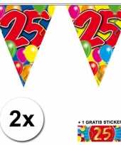 25 jaar vlaggenlijnen 2x met gratis sticker