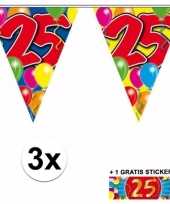 25 jaar vlaggenlijnen 3x met gratis sticker