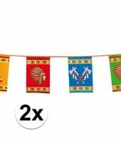 2x grote indianen vlaggenlijnen 10 meter