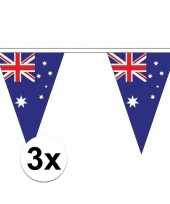 3x australie slinger met puntvlaggetjes 5 meter