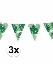 3x feest vlaggenlijnen met bladeren 150 cm