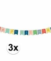 3x happy birthday feest slinger 175 cm