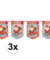 3x luxe sinterklaas slingers vlaggetjes 10 m