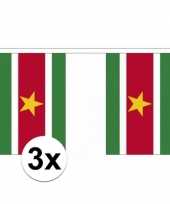 3x polyester vlaggenlijn van suriname