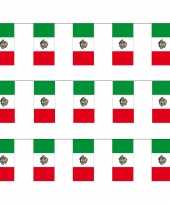 3x stuks papieren feest slinger vlaggetjes mexico 4 meter