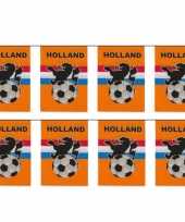 4x stuks vlaggenlijnen vlaggetjes oranje holland voetbal thema 10 meter