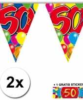 50 jaar vlaggenlijnen 2x met gratis sticker