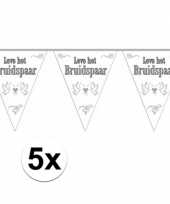 5x leve het bruidspaar bruiloft versiering vlaggenlijn