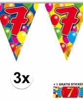 7 jaar vlaggenlijnen 3x met gratis sticker