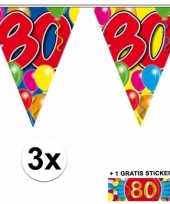 80 jaar vlaggenlijnen 3x met gratis sticker
