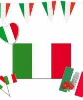Feestartikelen versiering pakket vlag italie 5 delig
