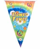 Hippie feest vlaggenlijn flower power 5 meter