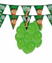 St patricks day feestartikelen versiering met ballonnen en 2x slinger